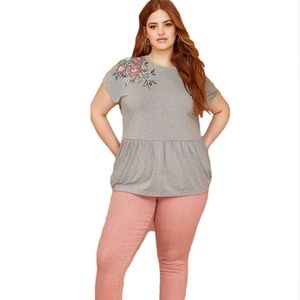 Lane Bryant Grey Dolman Peplum Top( 18/20)